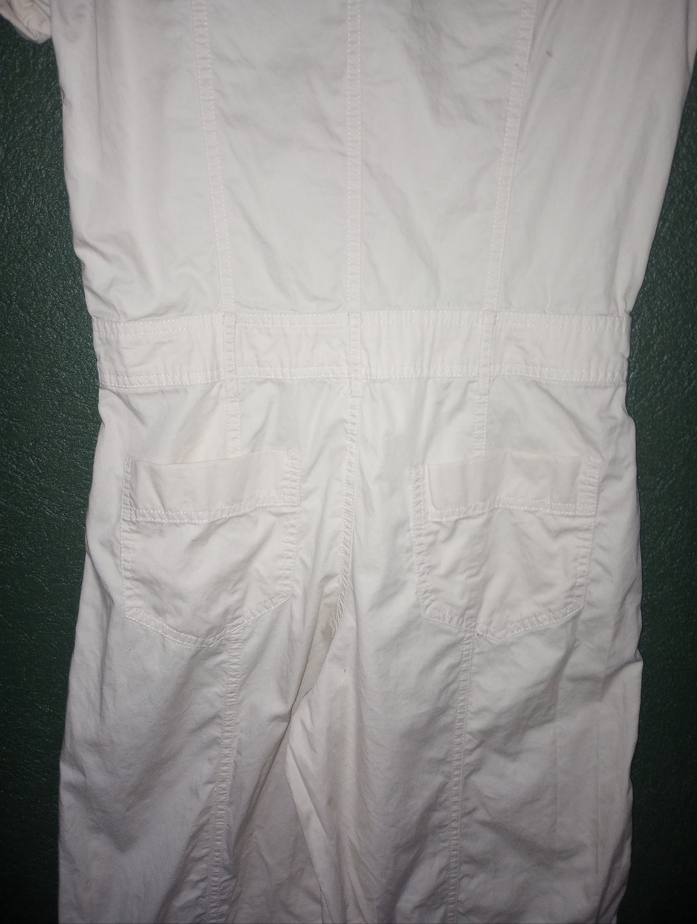 Zara Cream Ivory Wide Leg Jumpsuit Rolled Short Sleeves Pockets Front Zip S - Picture 8 of 15